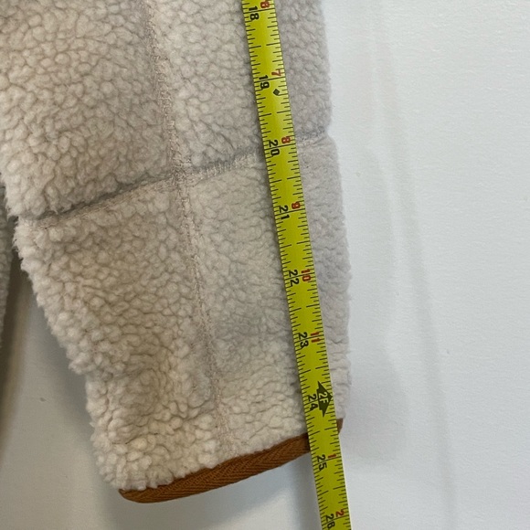 Old Navy Sherpa Coat Jacket Off White Saddle Brown Faux Suede Interior - Picture 6 of 9